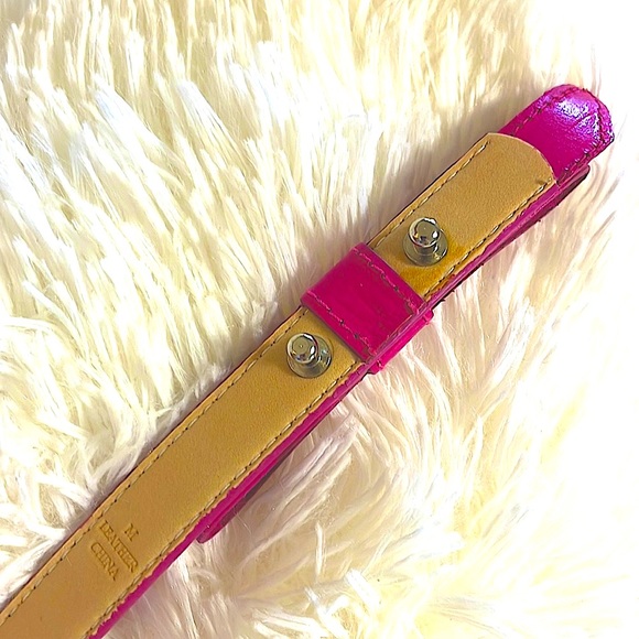 EXPRESS Pink Bow Leather Belt Medium - Picture 2 of 4